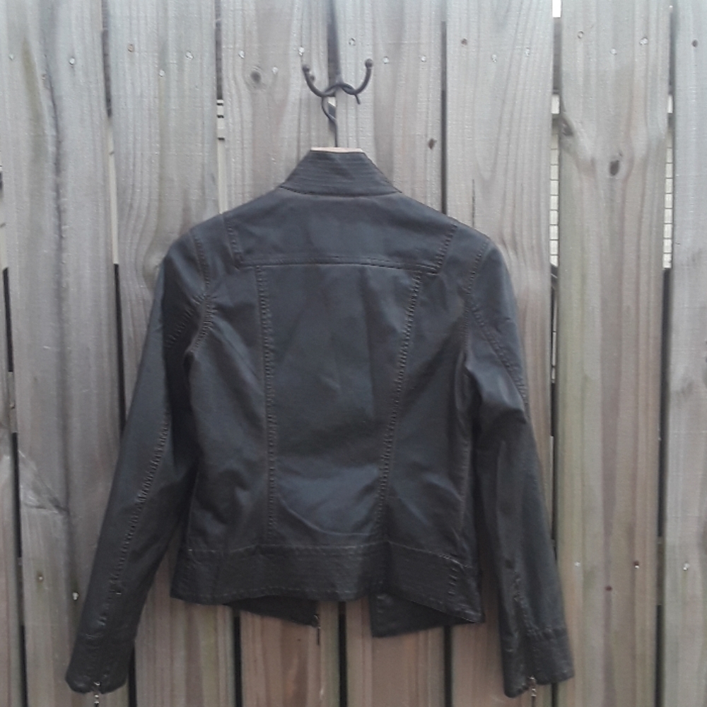 Sophia Max Brown Faux Leather Jacket - Small - Picture 6 of 6